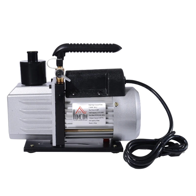 HomCom 2-Stage 5 CFM Rotary Vane 1/2 HP HVAC Refrigerant Handheld Vacuum Pump