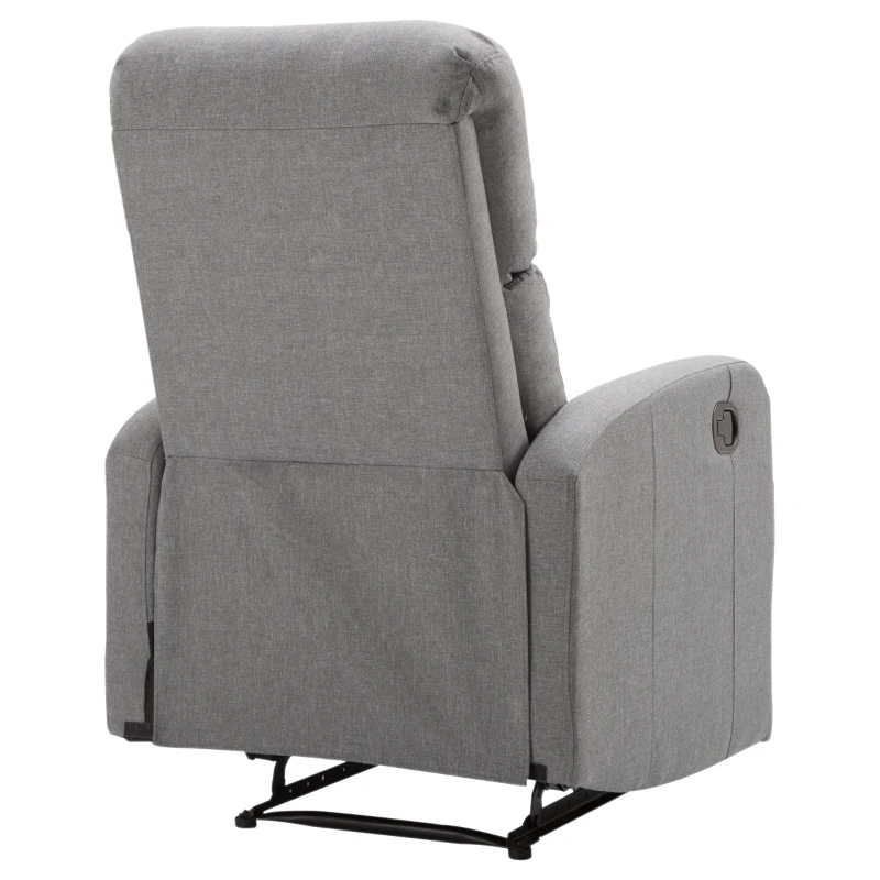 HomCom Linen Fabric Manual Recliner Lounger Chair  with Footrest - Grey