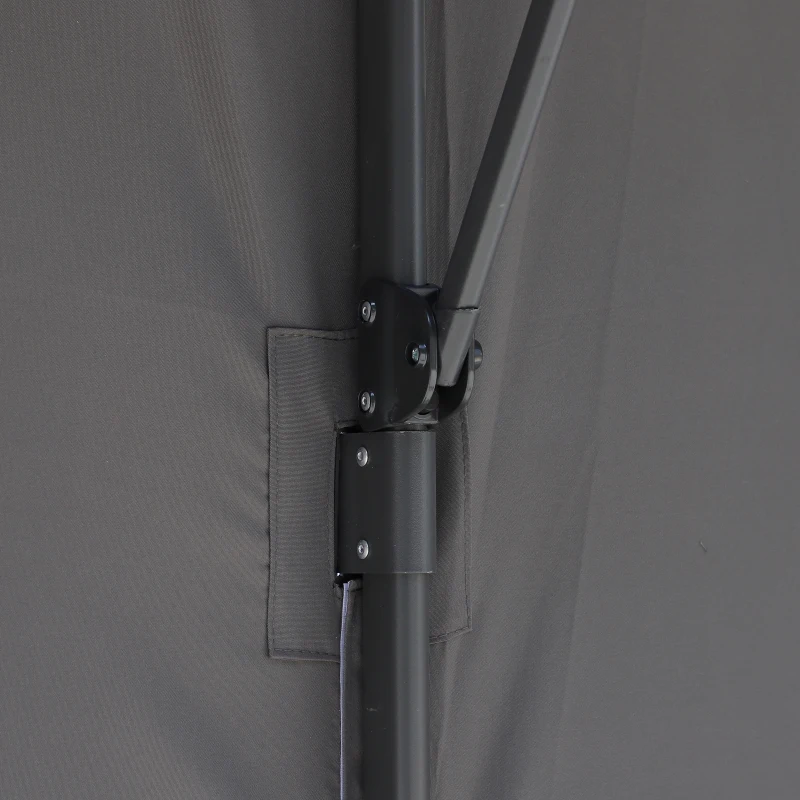 Outsunny 8ft x 8ft Square Offset 360 Cantilever Market Patio Umbrella with Cross Base Gray