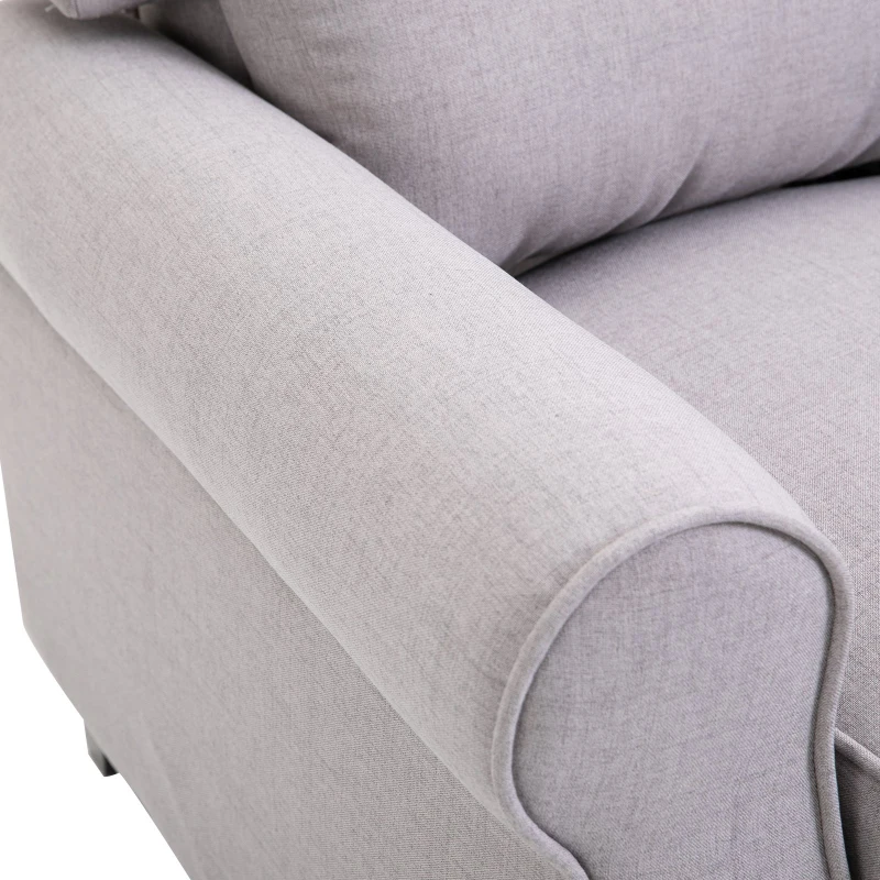 HOMCOM Modern Manual Recliner Armchair with Retractable Footrest  Grey