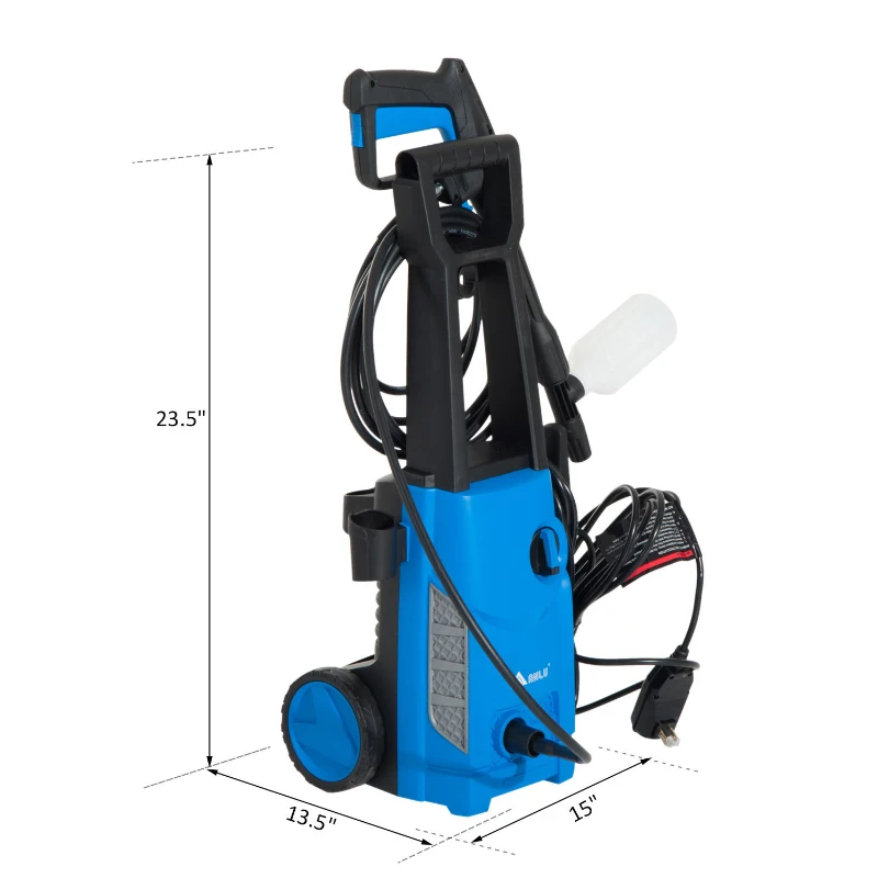 HomCom 1650 PSI 1.4 GPM Electric Pressure Washer w/ Detergent Bottle