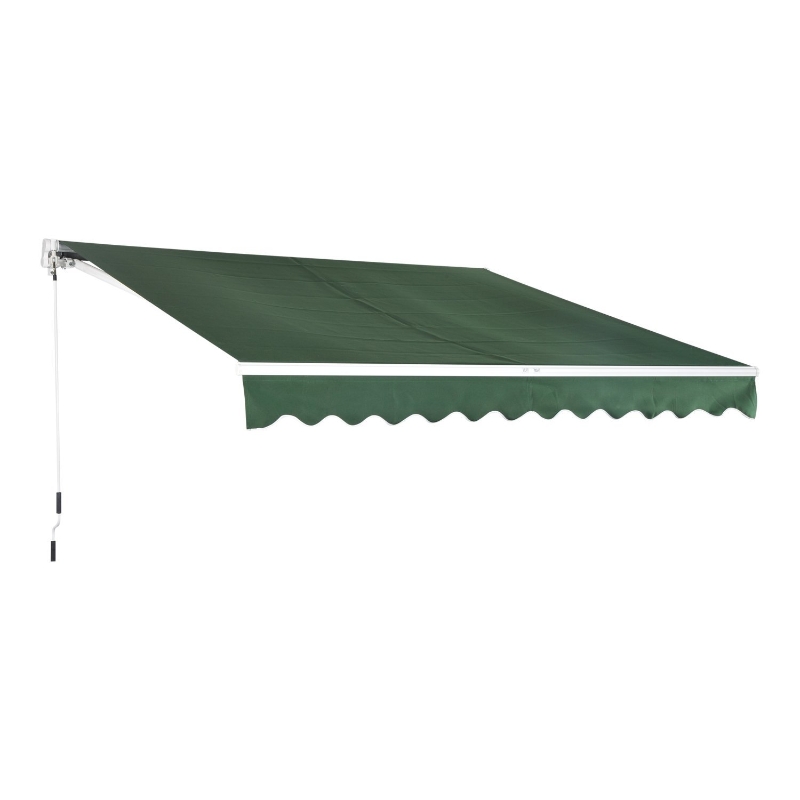 Open Box Outsunny 10' x 8' Exterior Manual Window Awning Sun Rain Shade Cover - Green