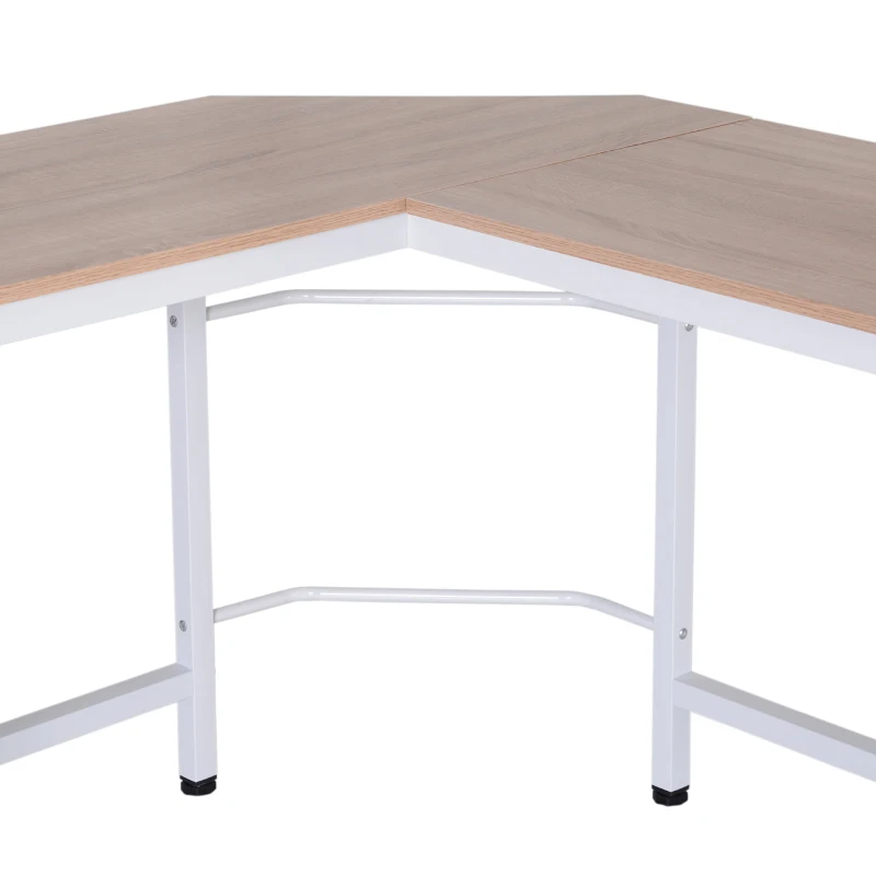 Vinsetto Wood Metal Modern L-Shape Corner Computer Desk - Oak