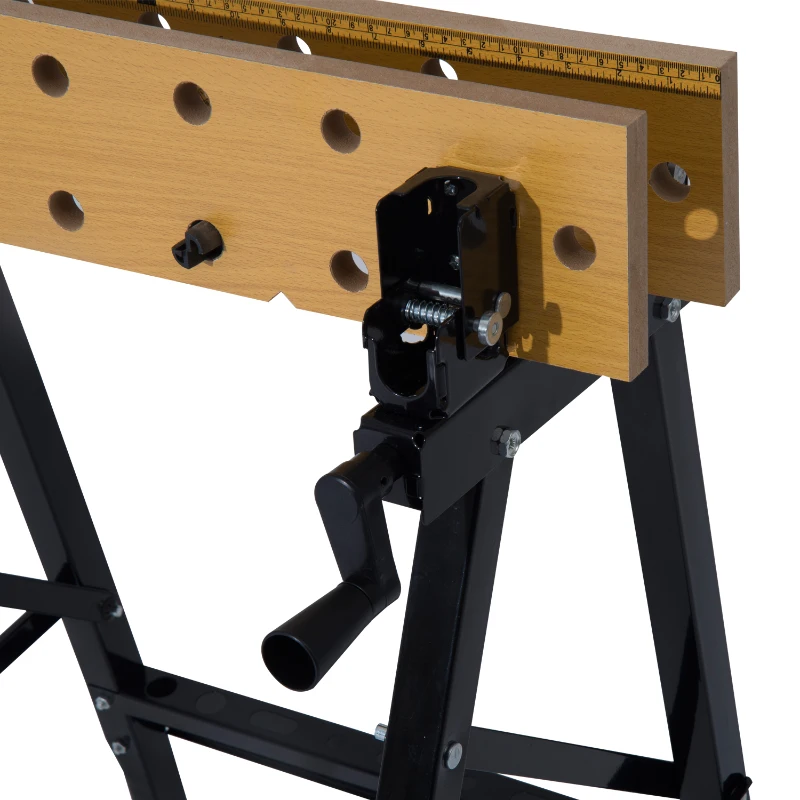 HomCom 25” Adjustable Folding Portable Work Bench and Vise – 330lb Capacity