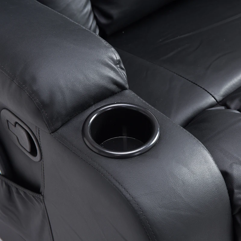 HOMCOM PU Leather Heated Vibrating Massage Recliner Chair with Remote