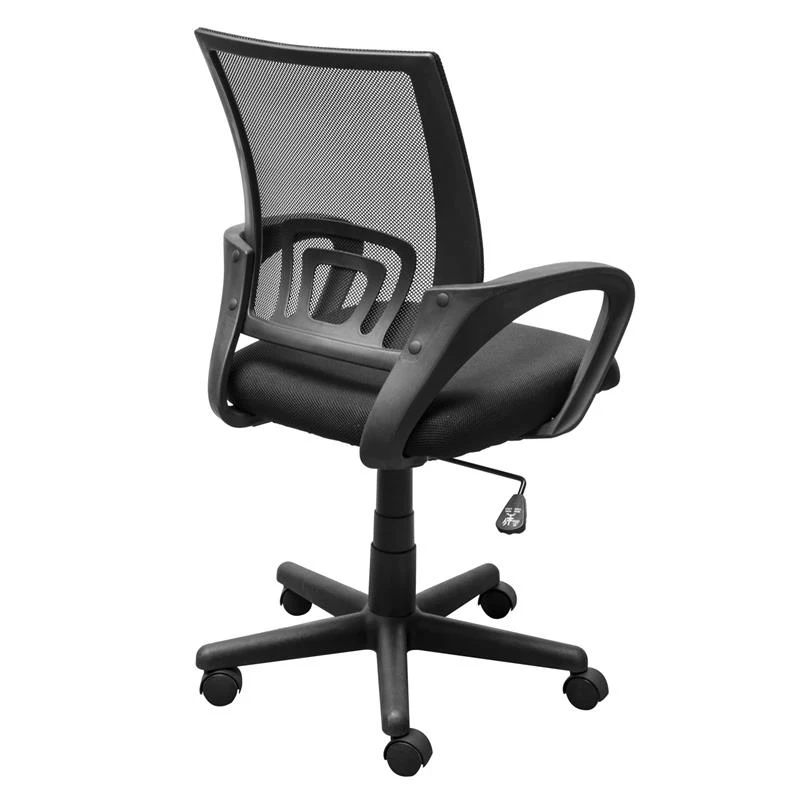 HomCom Adjustable Mesh Mid Back Computer Desk Office Task Chair - Black
