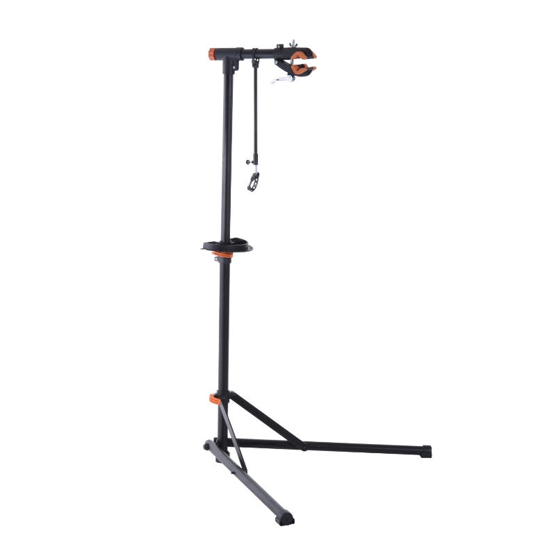 Aosom 61” Adjustable Portable Folding Bike Sport Tuning/ Repair Work Stand Rack- Black