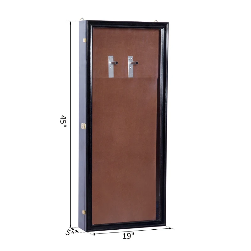 HomCom Wall Mounted Lockable Guitar Security Shadow Box Display Case - Black