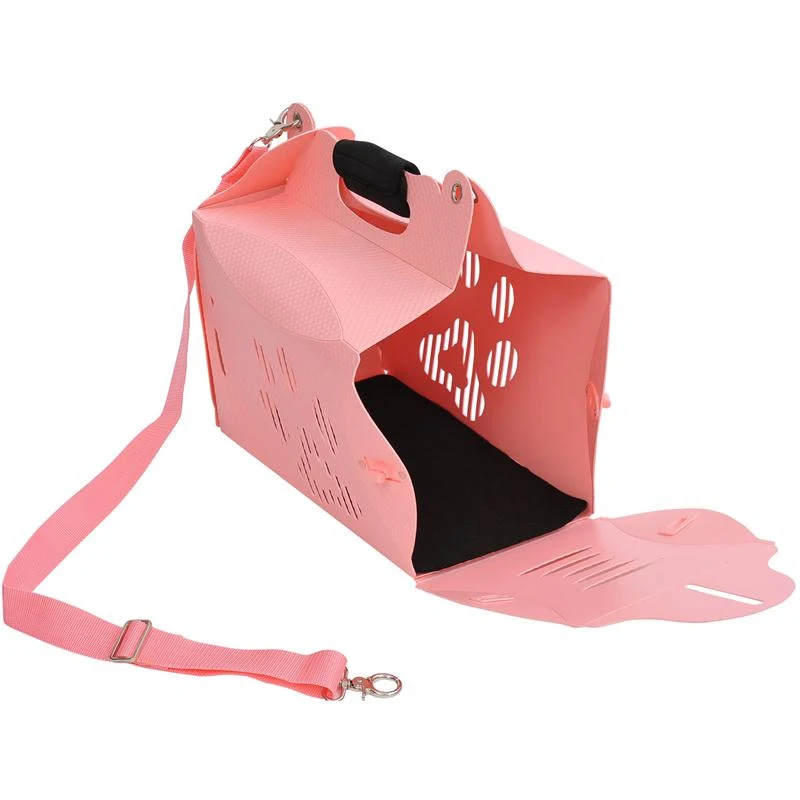 Pawhut Portable Folding Pet Dog Travel Carrying Tote Bag House Kennel - Pink
