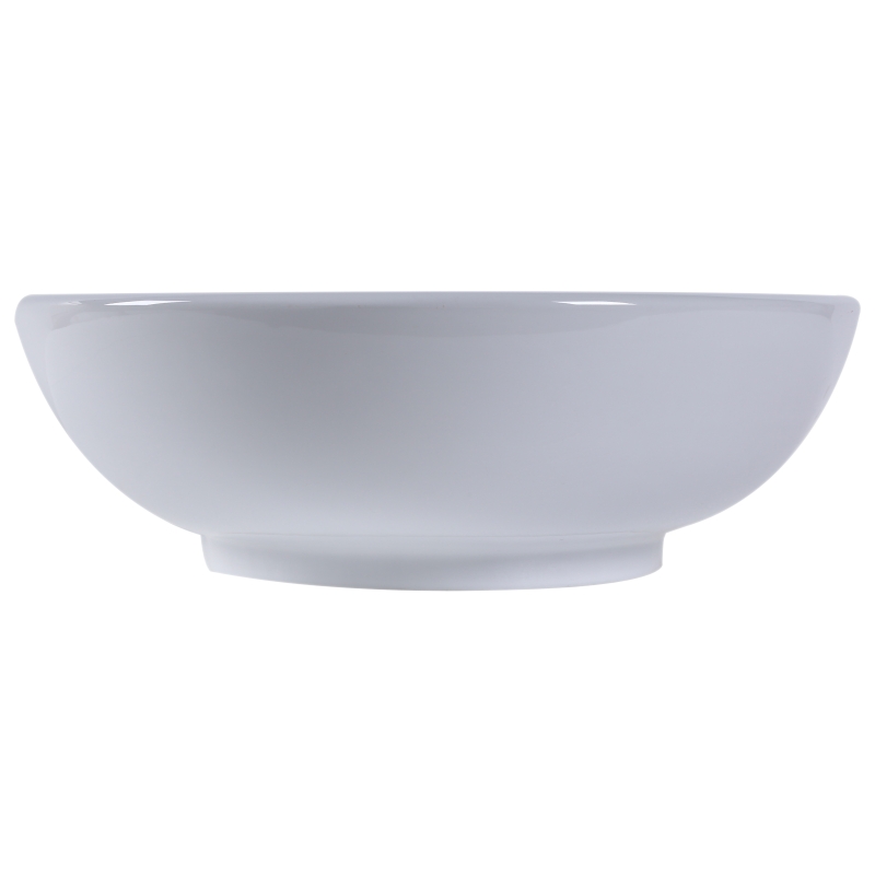 Kleankin 16.5"D Round Above Counter Vessel Sink Porcelain Ceramic Bathroom Vanity Sink Art Basin - Glossy White