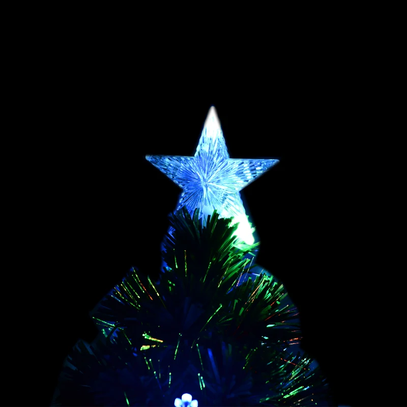 HomCom 5' Artificial Holiday Decoration Snowflake Light Christmas Tree - Green