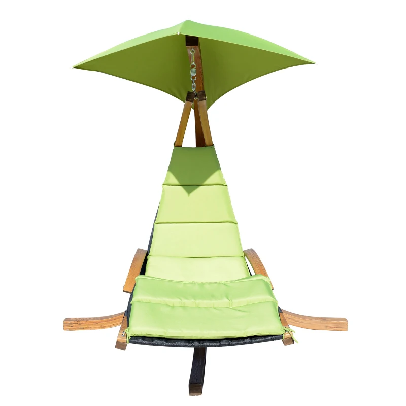 Outsunny Outdoor Hanging Sky Swing Chair w/ Stand - Green