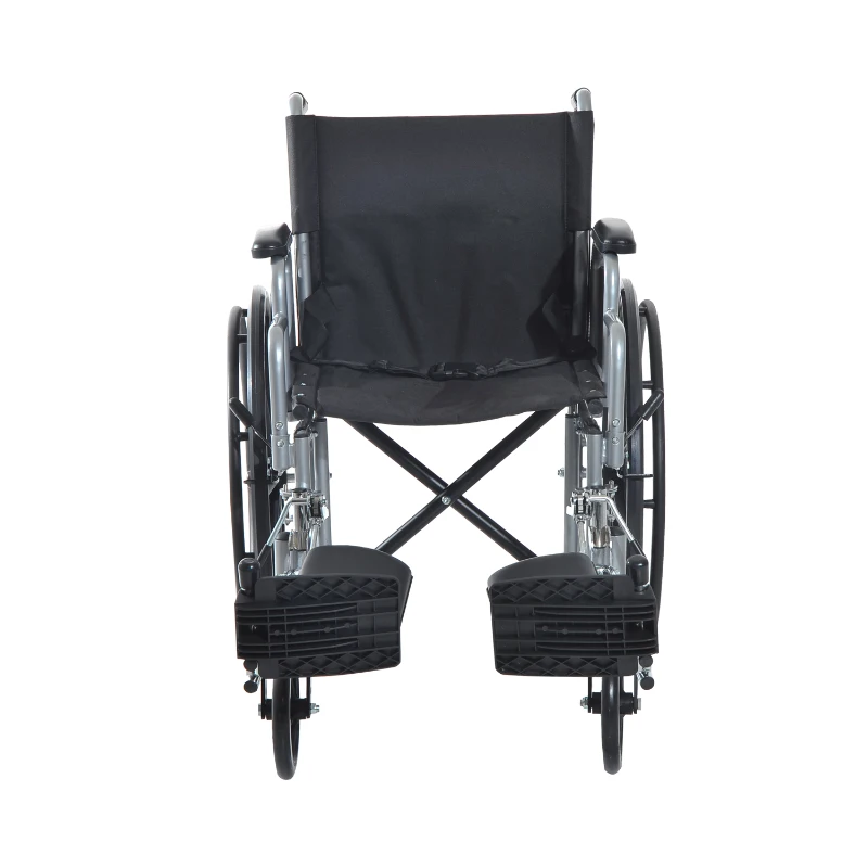 HomCom Foldable Lightweight Manual Wheelchair - Black/Silver