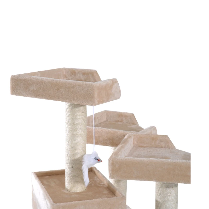 Pawhut 51” Cat Tree Tower - Beige