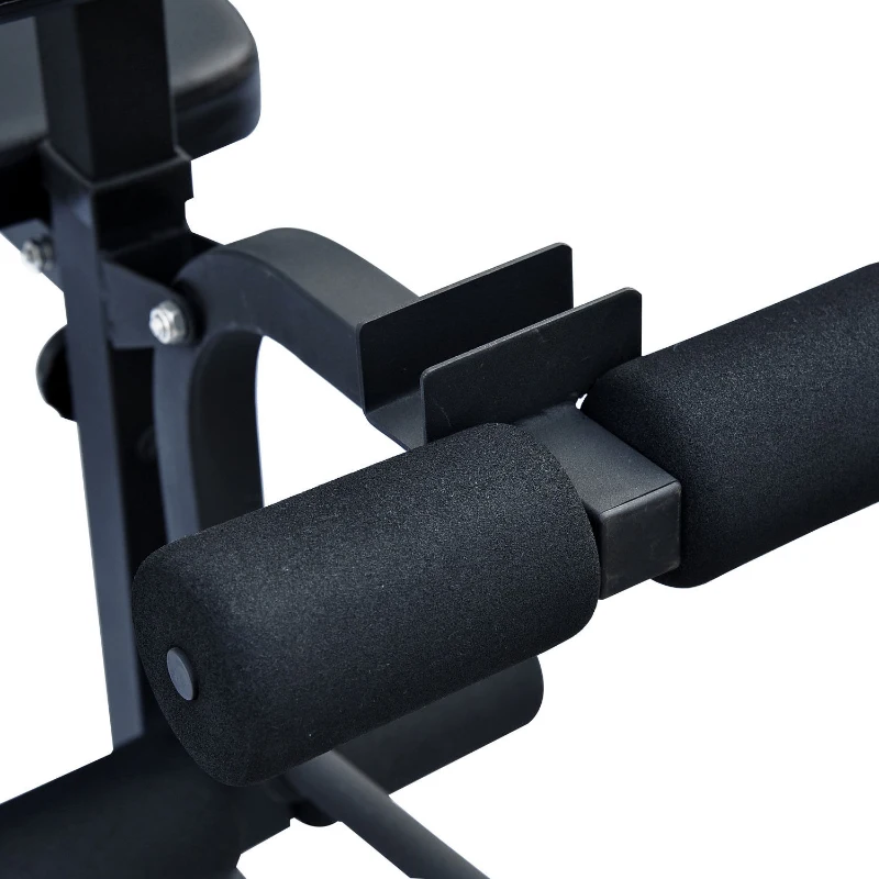 Soozier Adjustable Versatily Exercise Free Weight Bench with Weight Bar and Leg Extension Station