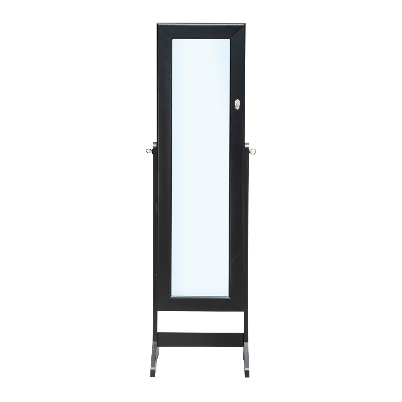 Open Box HomCom Mirrored Jewelry Stand with Feet - Black