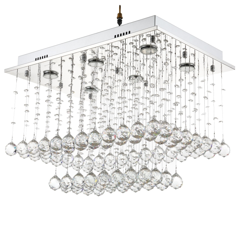 K9 Crystal Glass Fixture Rainfall Chandeliers Stainless Steel