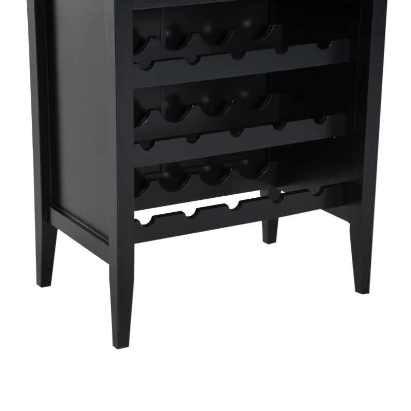 HomCom 33" 15 Bottle Floor Wine Rack Storage Cabinet - Black