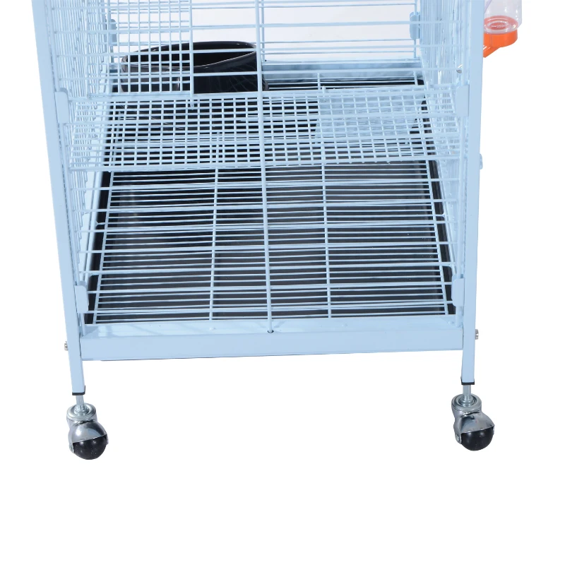 PawHut 37" Mesh 4 Level Portable Indoor Small Animal Pet Habitat Cage Kit - White