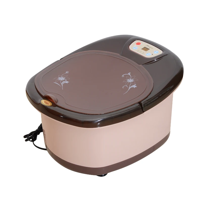 Soozier 9 Liter Bubbling Heated Manual Dual Foot Massager Bath With Timer