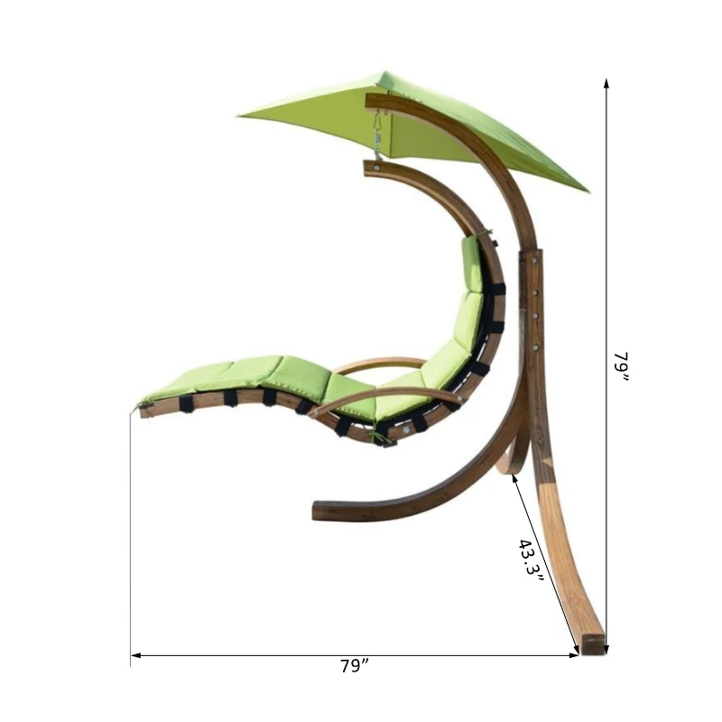 Outsunny Outdoor Hanging Sky Swing Chair w/ Stand - Green