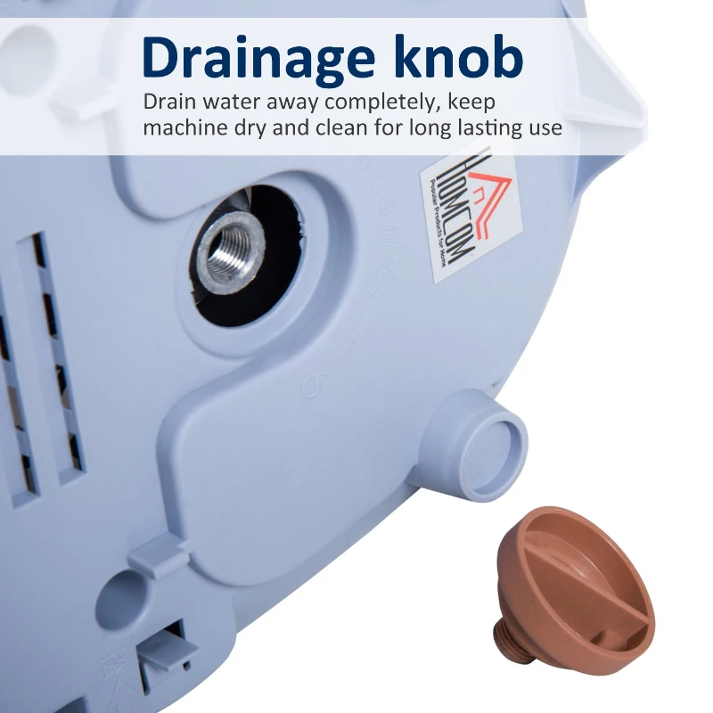 HomCom 1.7 Liter 1200W Upright Full Size Clothing Steamer With Fabric Brush And Garment Hanger - White / Blue