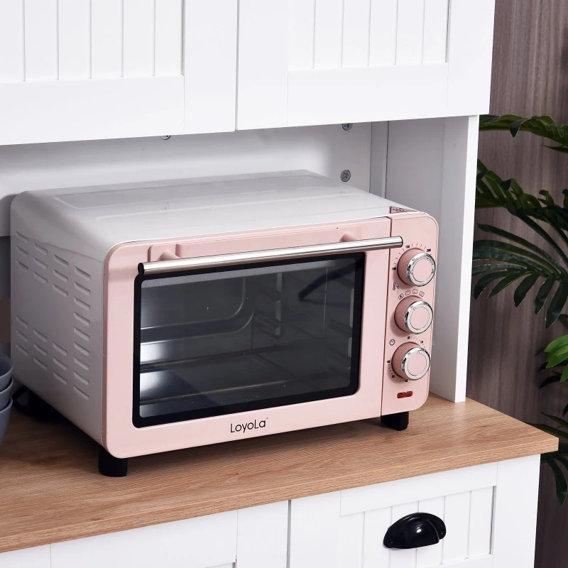 HOMCOM 71" Buffet with Hutch, Modern Kitchen Pantry Storage Cabinet with Microwave Oven Countertop, Drawer, White