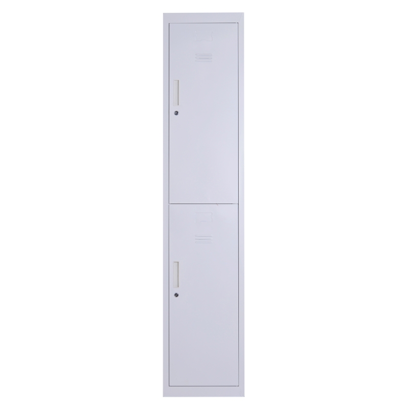 Vinsetto 71" 2 Tier Freestanding Steel Metal Lockable Employee Wall Locker Storage Cabinet - White
