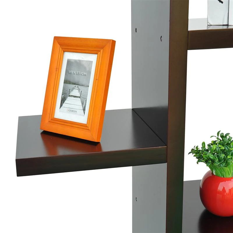 HomCom Modern Free Standing Staggered Shelf Bookcase