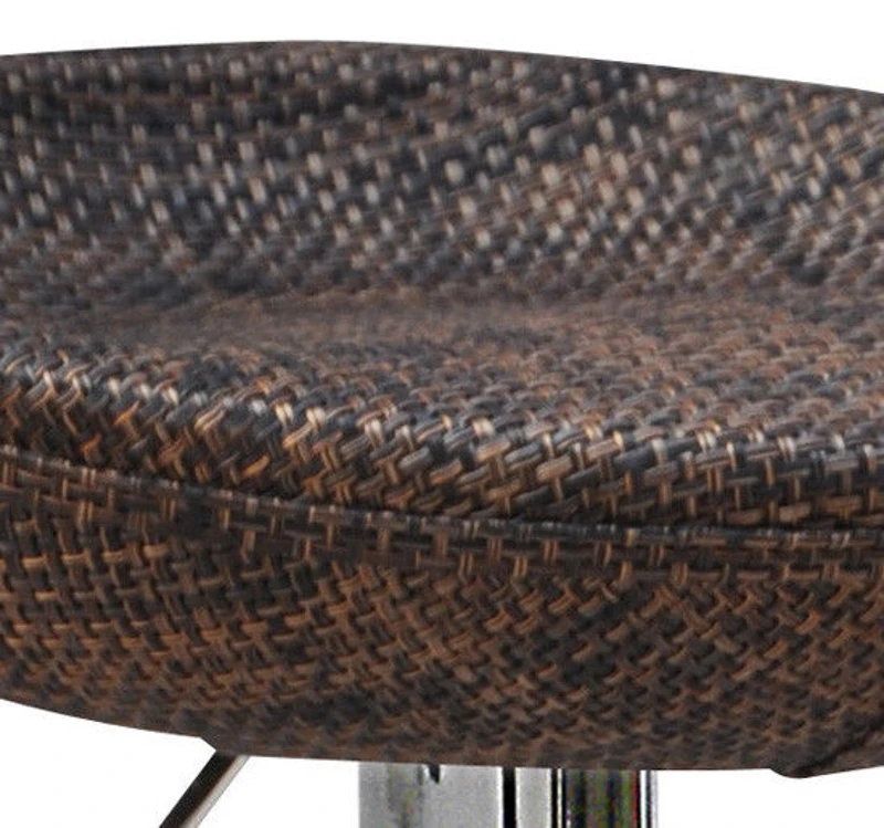 HomCom Vintage Adjustable Open Back Rattan Bucket Seat Patio Bar Stool - Set of 2