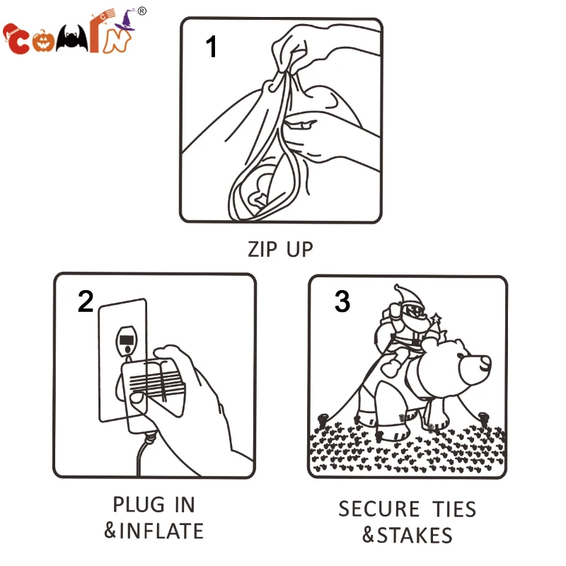 COMIN 6 Foot Tall Garden Inflatable Polar Bear & Santa (can shake)