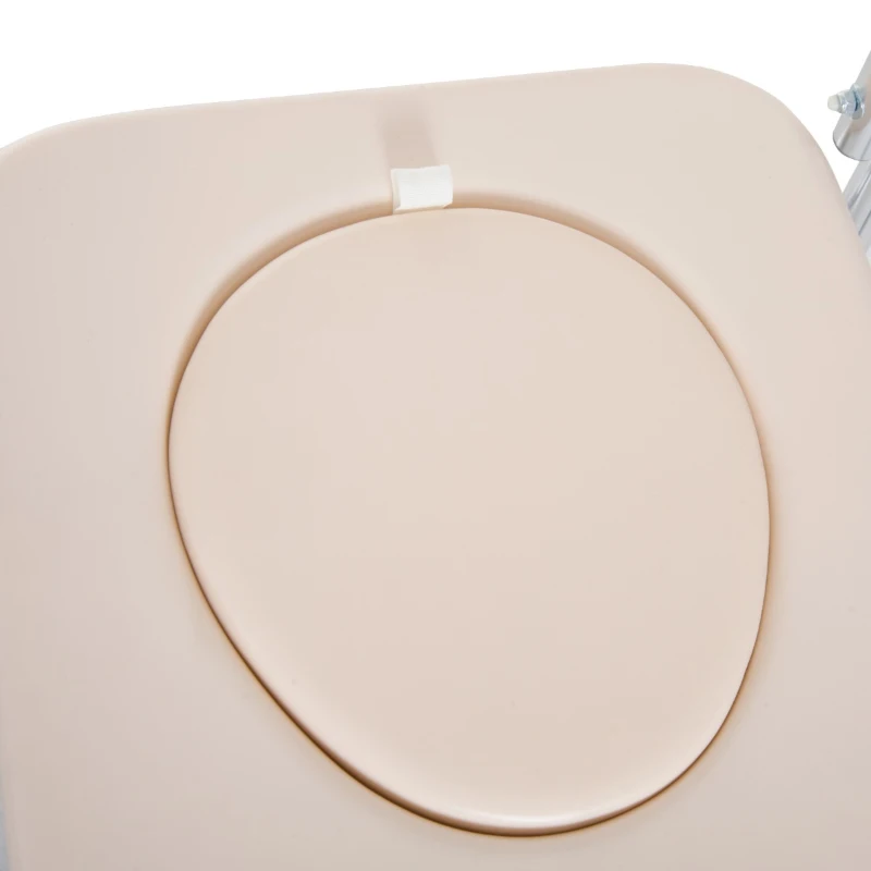 HomCom Personal Mobility Durable Waterproof Shower Accessible Transport Commode Medical Rolling Chair