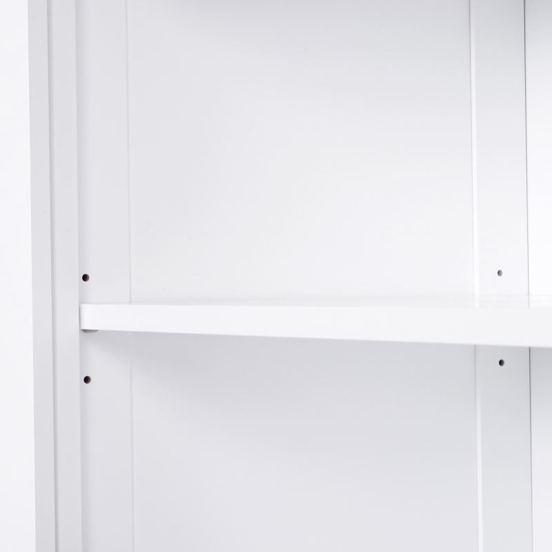 HomCom 72" Large Colonial Free Standing Wooden Kitchen Pantry Cupboard Storage Cabinet - White