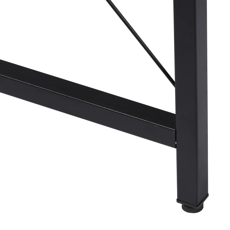 HOMCOM Wood Metal Modern L Shaped Corner Computer Desk - Black