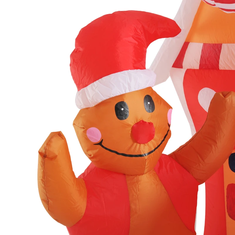 HomCom 5' 6 LED Outdoor Christmas Gingerbread House Inflatable