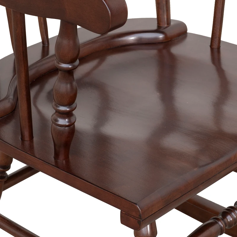 HomCom Wooden Baby Nursery Rocking Chair - Dark Brown