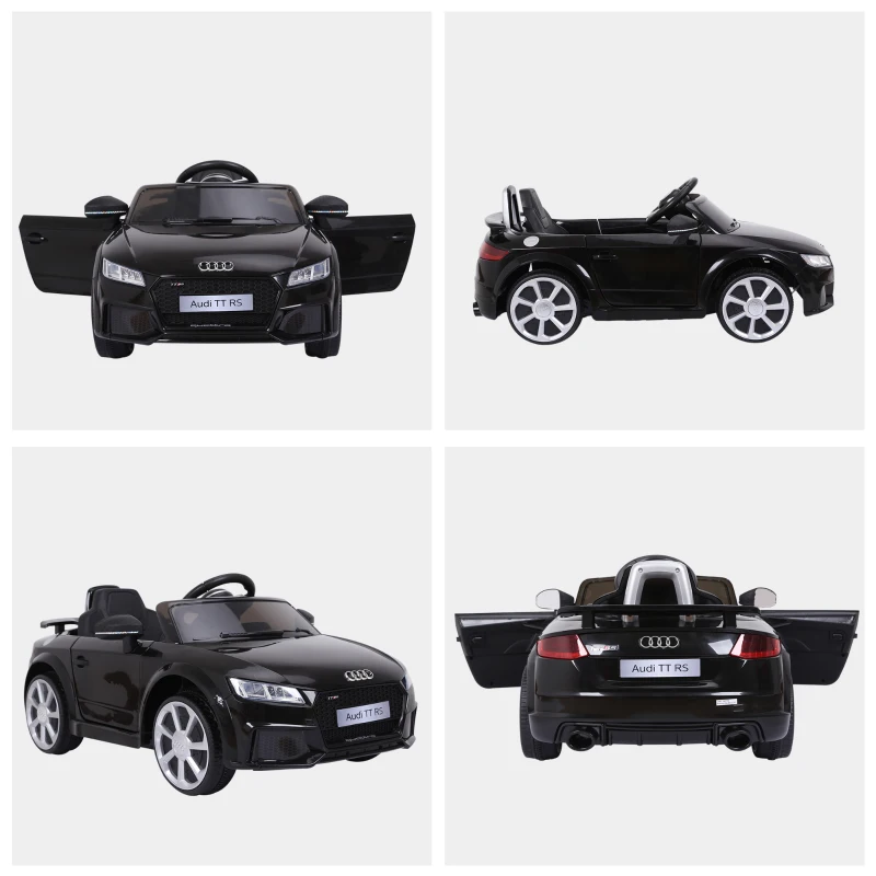 Aosom 6V Audi TT RS Kids Outdoor Electric Sports Car Luxury Ride On Vehicle Toy One Seat with Remote Control - Black