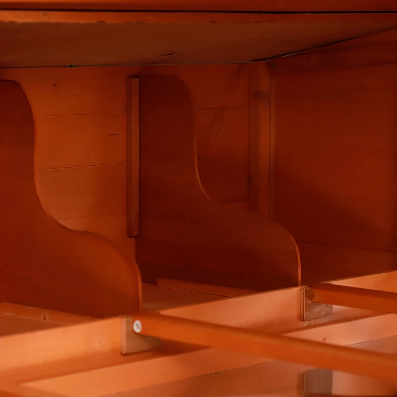 PawHut Large Outdoor Lockable Chicken Coop Solid Wood Deluxe Bunny Hen Hutch Kit with Nesting Box and Run