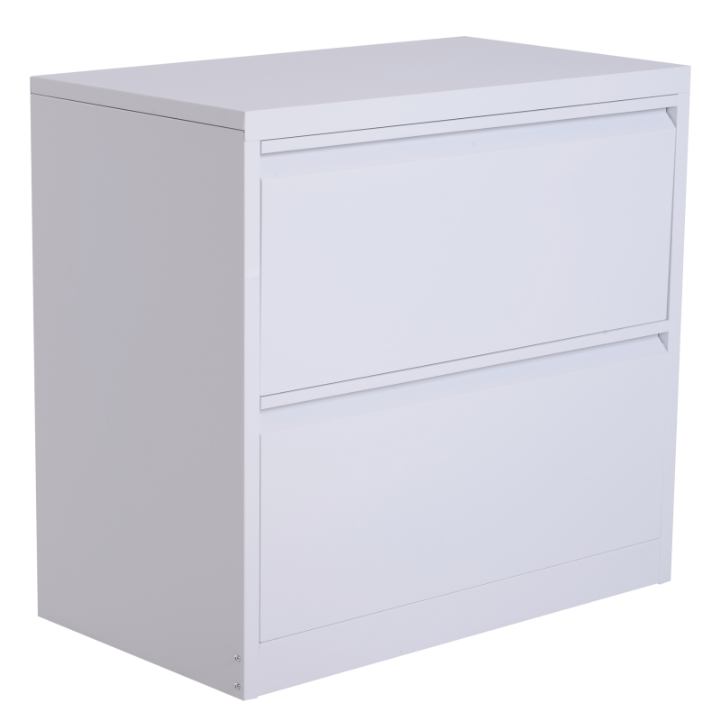 Vinsetto 2 Drawer File Cabinet Metal Storage Chest Home Office - White