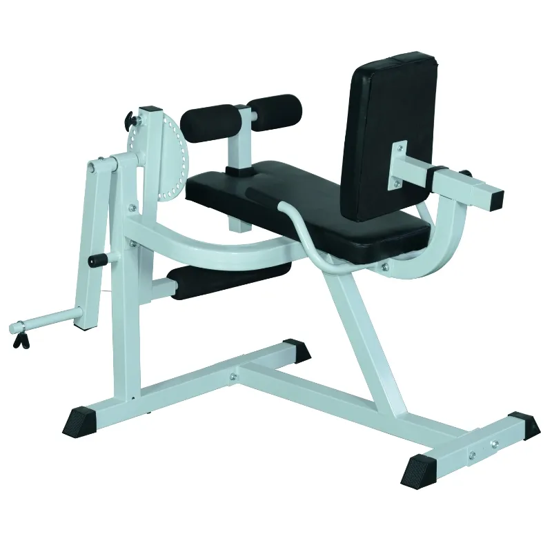 Soozier Adjustable Lower Body Leg Curl Fitness Machine - White / Black
