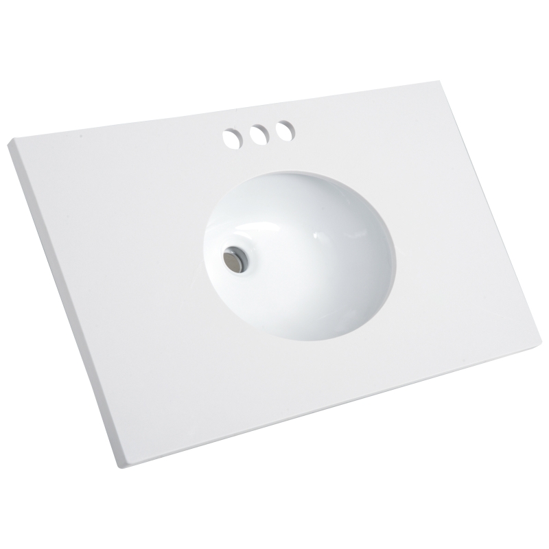 Kleankin 34” Modern Ceramic Sink Bathroom Vanity Set