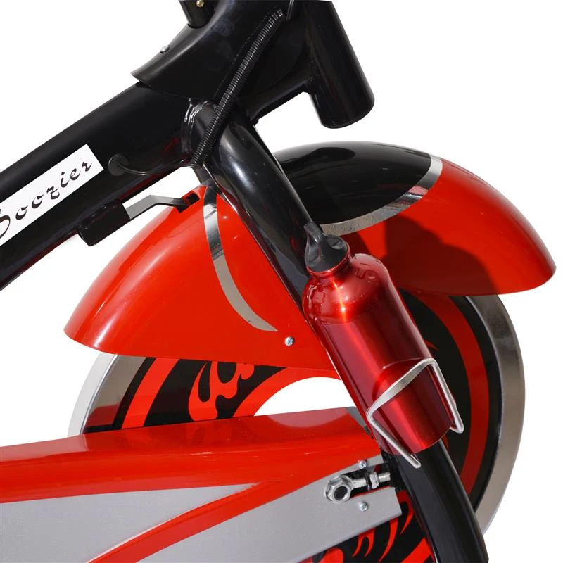 Open Box Soozier Pro Upright Stationary Exercise Cycling Bike w/ LCD Monitor - Black and Red