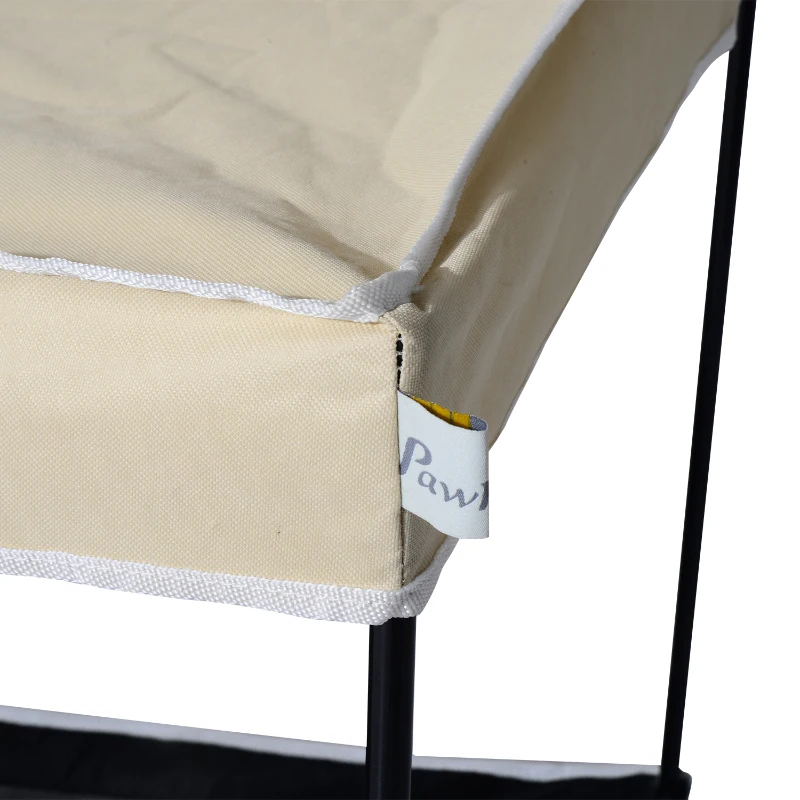 PawHut 40" Cooling Pet Mesh Elevated Dog Cot Bed With Shade Canopy