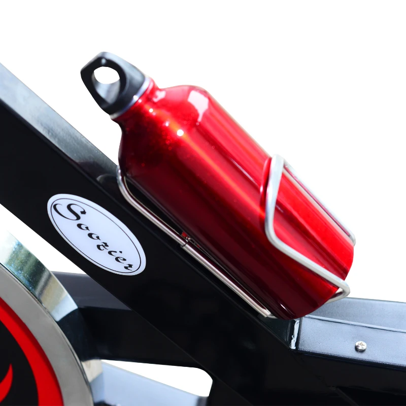 Soozier Indoor Stationary Cycling Exercise Bike w/LCD Display - Black and Red