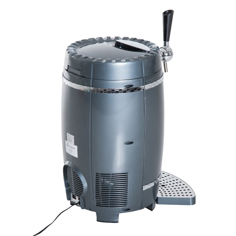 HOMCOM 10 Liter Mini Kegerator Beer Cooler Dispenser Lightweight Car -Black