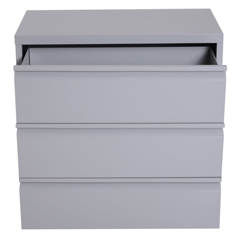 HomCom 32" W x 18" D x 30" H 3 Drawer Steel Metal Lateral File Cabinet