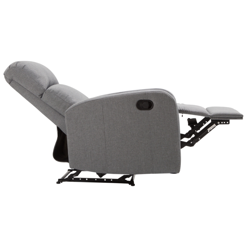 Linen Fabric Manual Recliner Lounger Chair with Footrest Grey