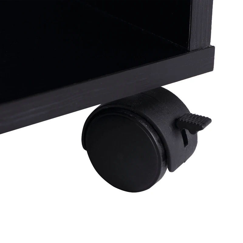 HomCom Wheeled Computer Cart - Black