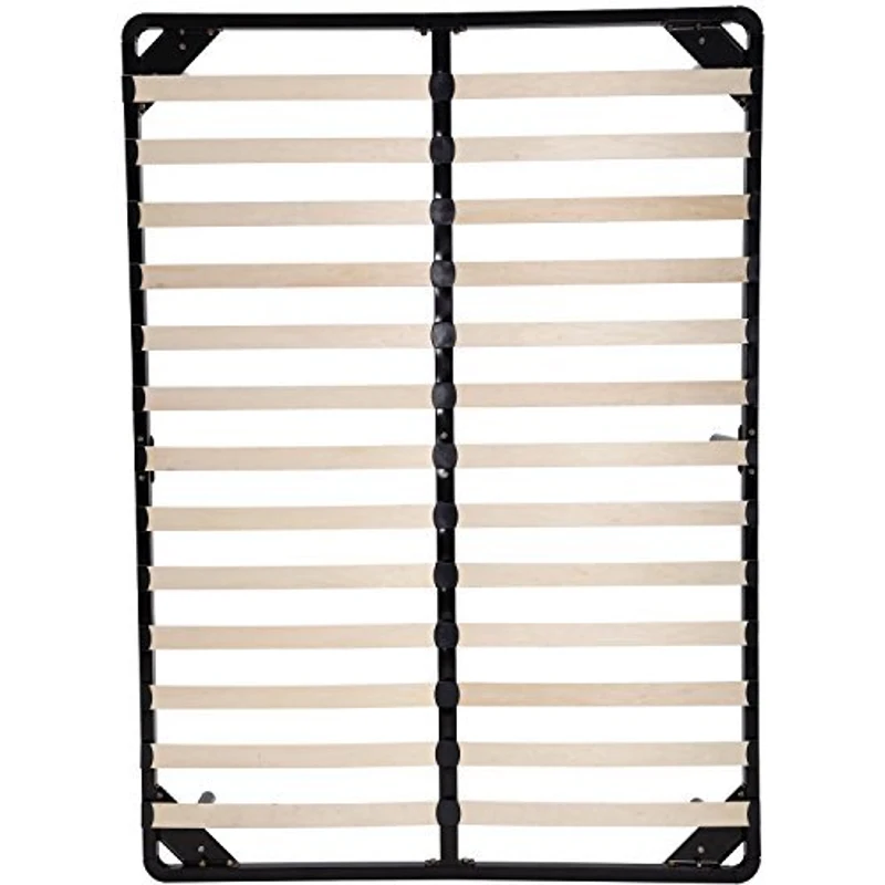 HomCom Full Size Torsion Arched Wood Slat Steel Platform Bed Mattress Frame - Black