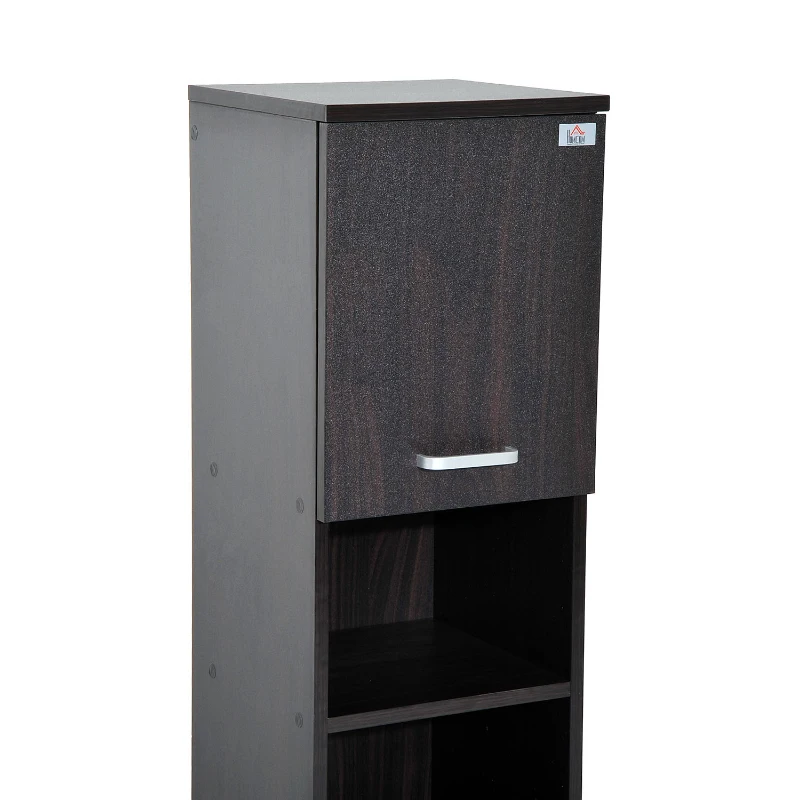 HomCom 53" Modern Wall Mounted Storage Cabinet Cupboard - Dark Coffee Woodgrain